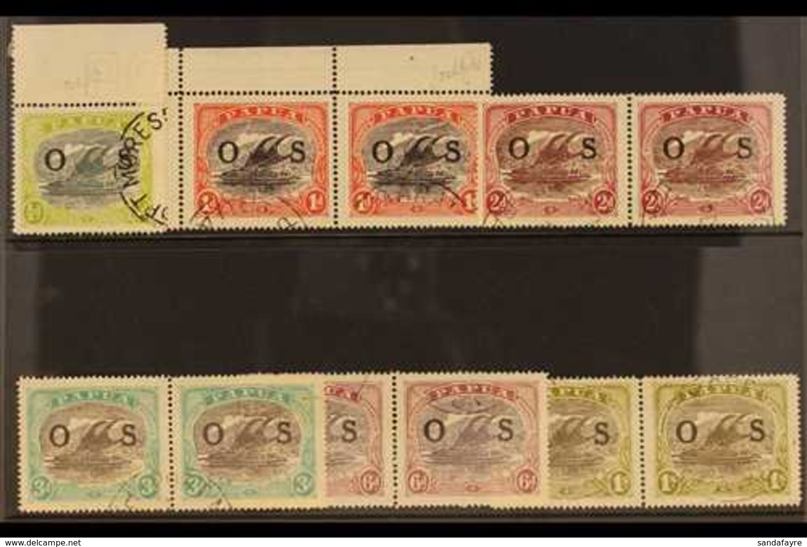 OFFICIALS WITH "RIFT IN CLOUD" FLAW 1931-32. VARIETIES. An "O S" Overprinted Fine Used Range Bearing "RIFT IN CLOUD"  Va - Papua-Neuguinea
