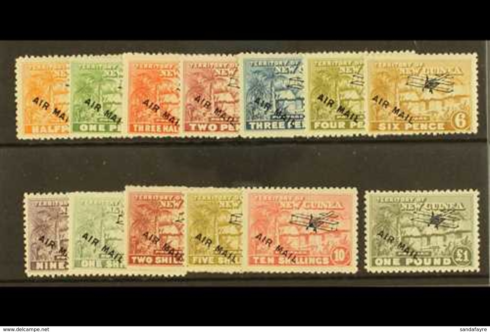 1931 Air Mail Overprint Set Complete, SG 137/49, Very Fine And Fresh Mint. (13 Stamps) For More Images, Please Visit Htt - Papua Nuova Guinea