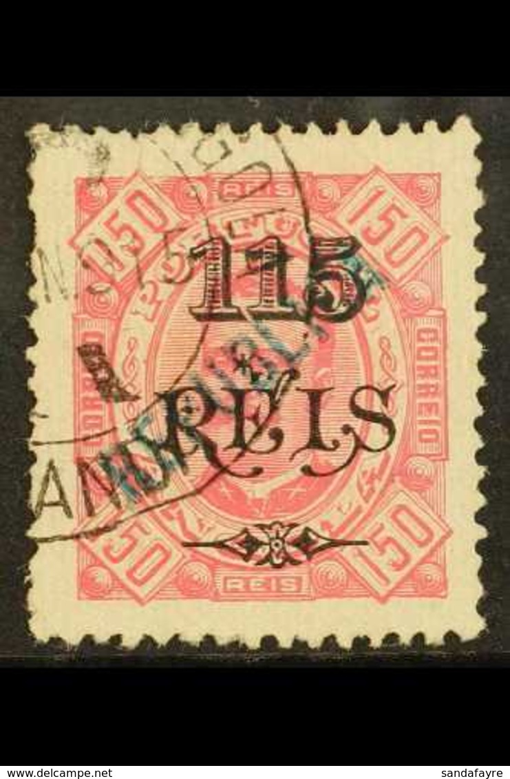 ANGOLA 1914 115r On 150r, SG 241, Cds Used, Some Ragged Perfs At Left, Complete With ISPP Photo Certificate For More Ima - Other & Unclassified