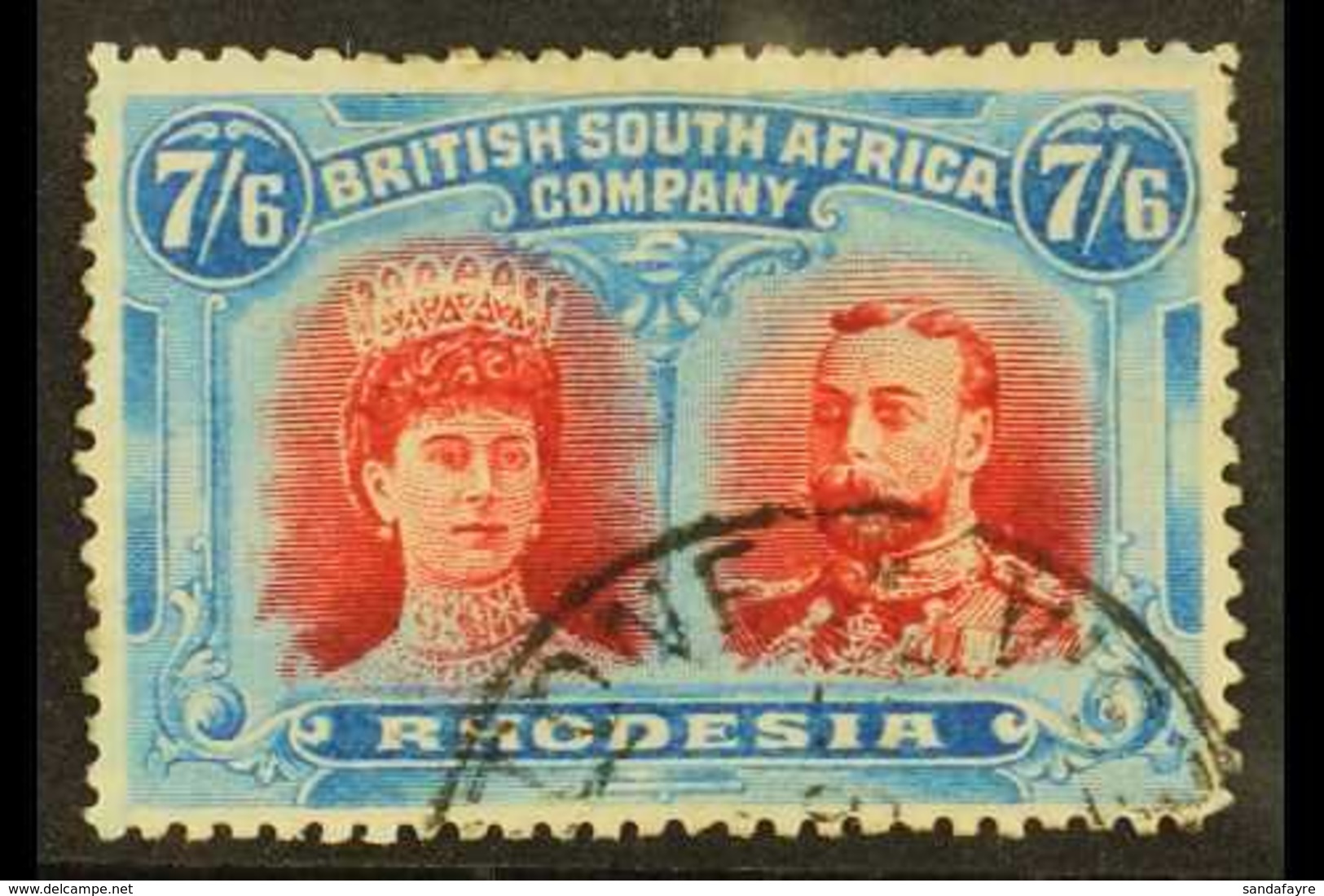 1910-13 7s 6d Carmine And Bright Blue, SG 162, Good Colours And Neat Part Livingstone Cds For More Images, Please Visit  - Altri & Non Classificati