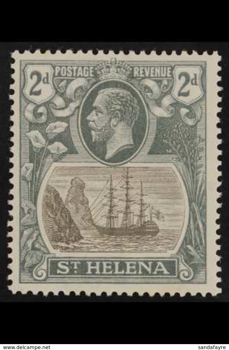 1922-37 2d Grey And Slate With "BROKEN MAINMAST", SG 100a, Very Fine Mint. For More Images, Please Visit Http://www.sand - Isola Di Sant'Elena