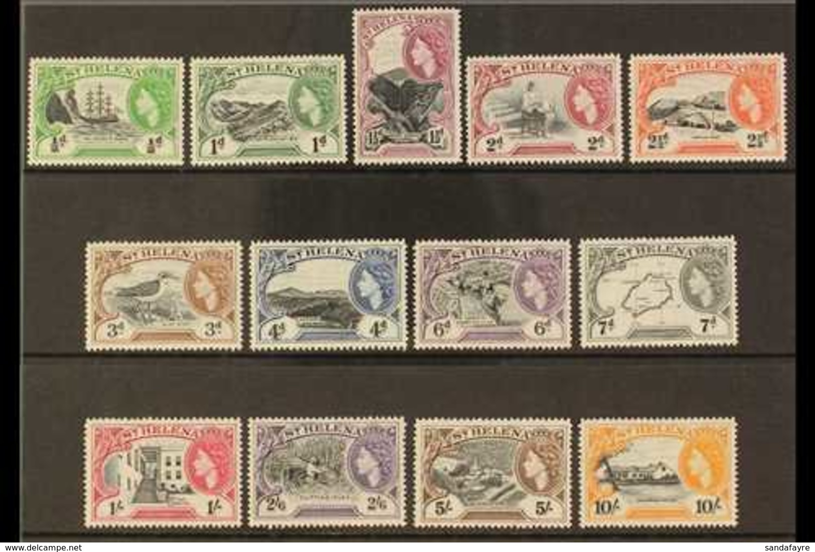 1953-59 Pictorials Complete Set, SG 153/65, Never Hinged Mint, Very Fresh. (13 Stamps) For More Images, Please Visit Htt - Isola Di Sant'Elena