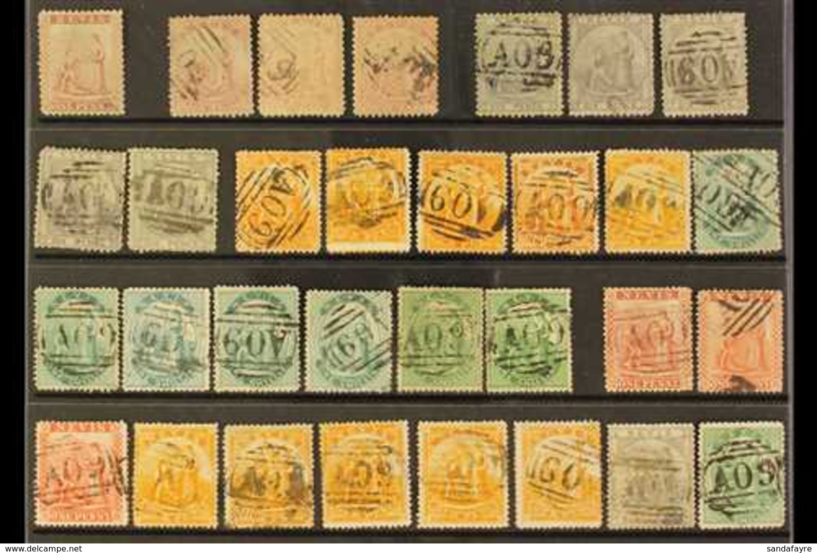 1862-78 VALUABLE USED COLLECTION CAT £1750+ A Most Useful Selection Presented On A Stock Card, Ideal For Plate Reconstru - San Cristóbal Y Nieves - Anguilla (...-1980)