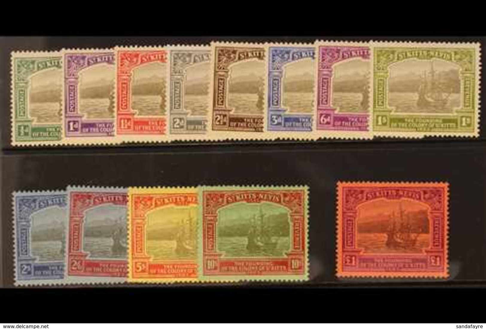 1923 Complete Tercentenary Of Colony Set, SG 48/60, Superb And Fresh Mint. (13) For More Images, Please Visit Http://www - St.Kitts E Nevis ( 1983-...)