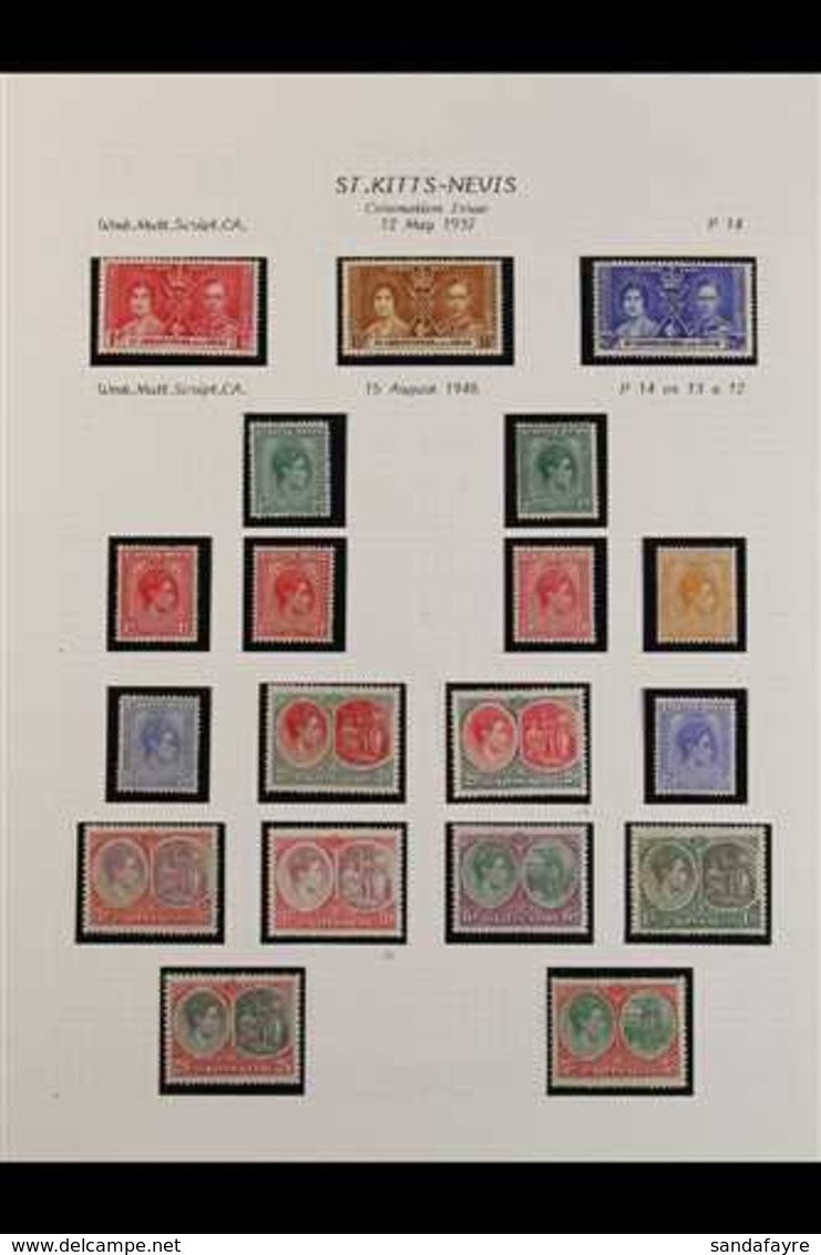 1937-1952 COMPLETE FINE MINT COLLECTION On Leaves, All Different, Includes 1938-50 Set With Many Shades, Perf & Paper Ty - St.Kitts And Nevis ( 1983-...)