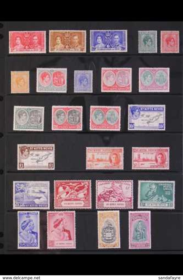 1937-1952 KGVI COMPLETE VFM. A Delightful Complete Basic Run From The 1937 Coronation (SG 65) Right Through To The 1952  - St.Kitts Und Nevis ( 1983-...)