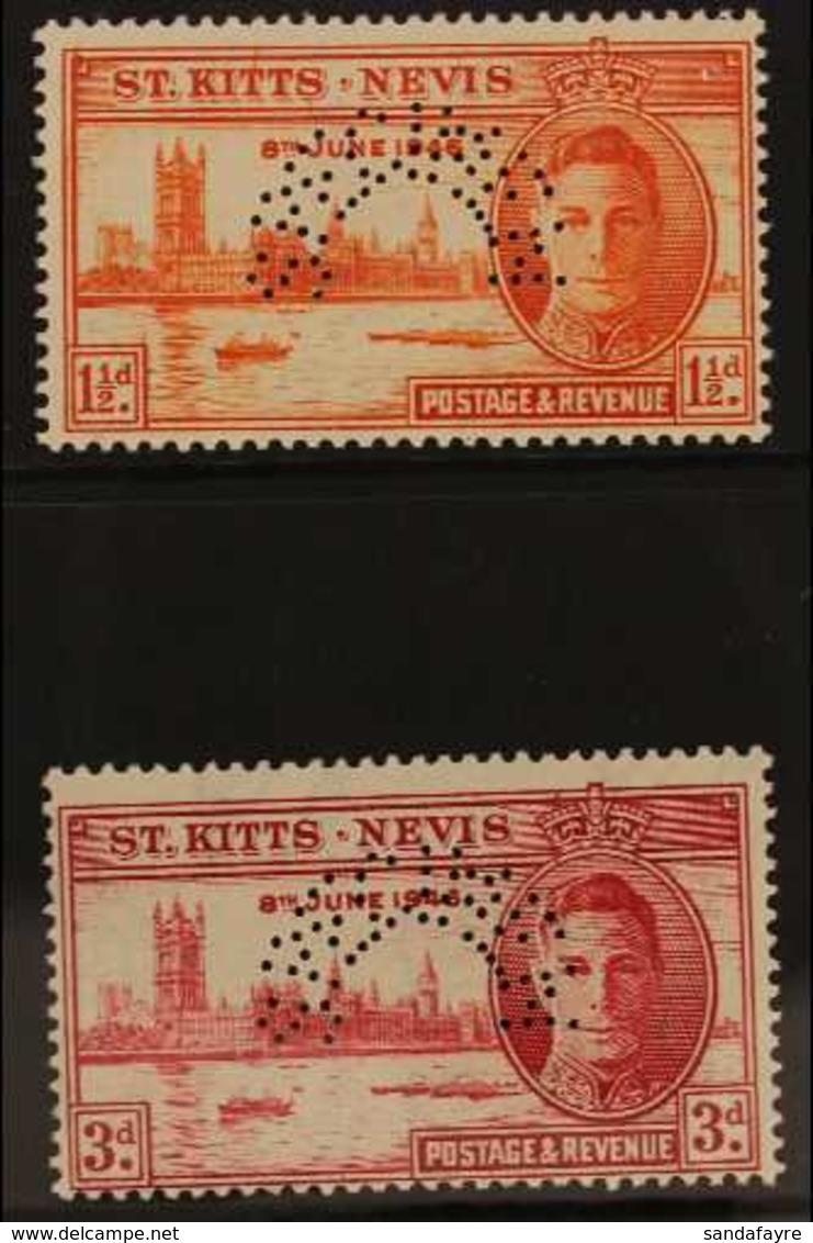 1946 Victory Set, Perf. "SPECIMEN", SG 78/79s, Fine Never Hinged Mint. (2) For More Images, Please Visit Http://www.sand - St.Kitts And Nevis ( 1983-...)