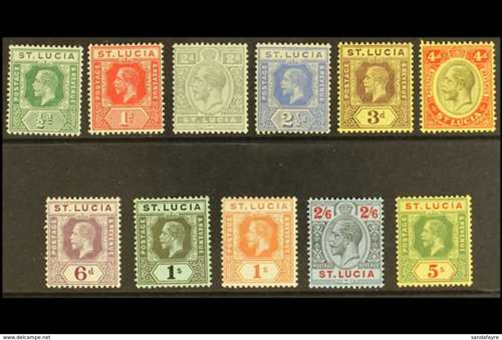 1912-21 Watermark Multi Crown CA, Die I, Complete Definitive Set, SG 78/88, Very Fine Mint. (11 Stamps) For More Images, - St.Lucia (...-1978)