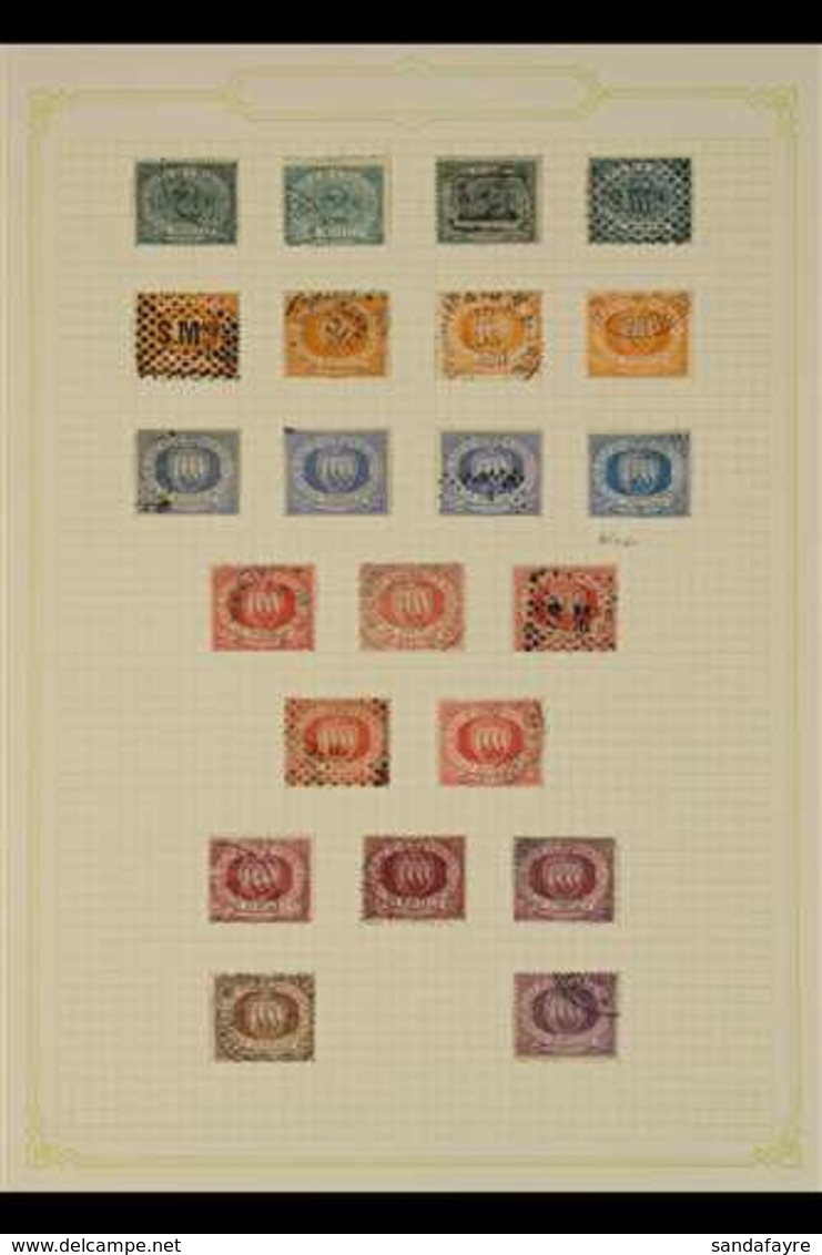 1877-90 USED COLLECTION With Shades & Postmark Interest Displayed On A Page, Includes 1877-90 Complete Set (SG 1/7, Sass - Sonstige & Ohne Zuordnung