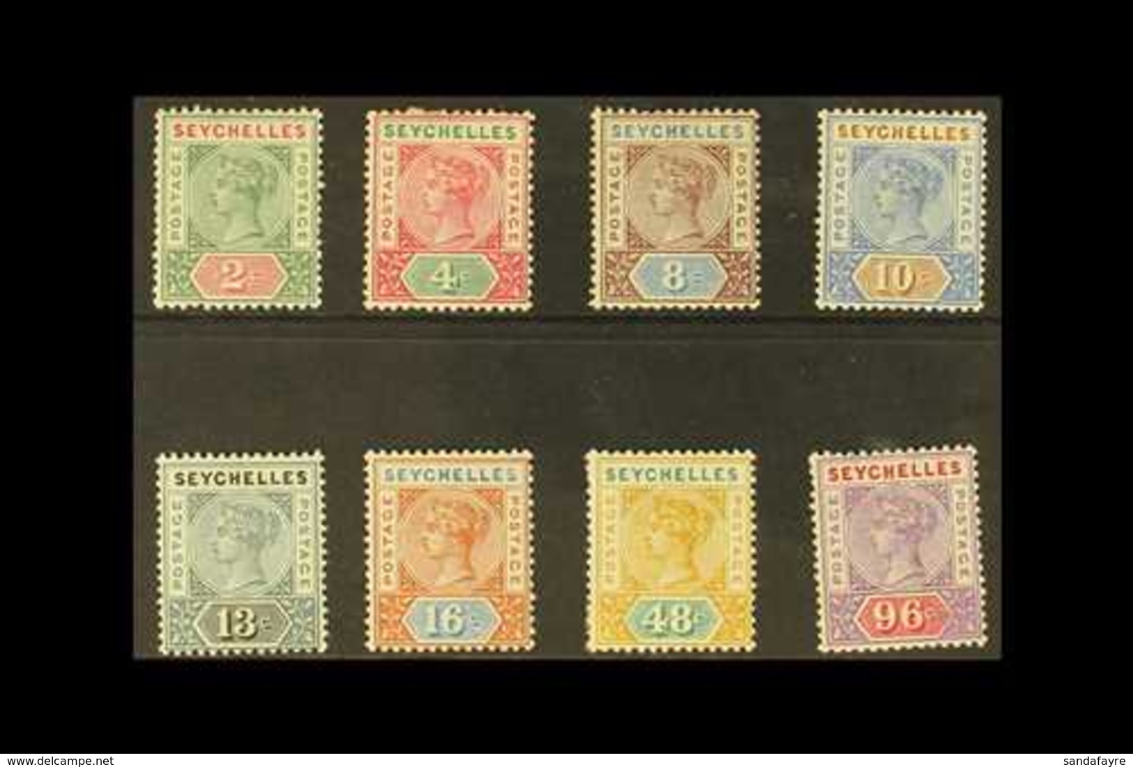 1890 Complete Die I Set, SG 1/8, Fine Mint. (8 Stamps) For More Images, Please Visit Http://www.sandafayre.com/itemdetai - Seychellen (...-1976)