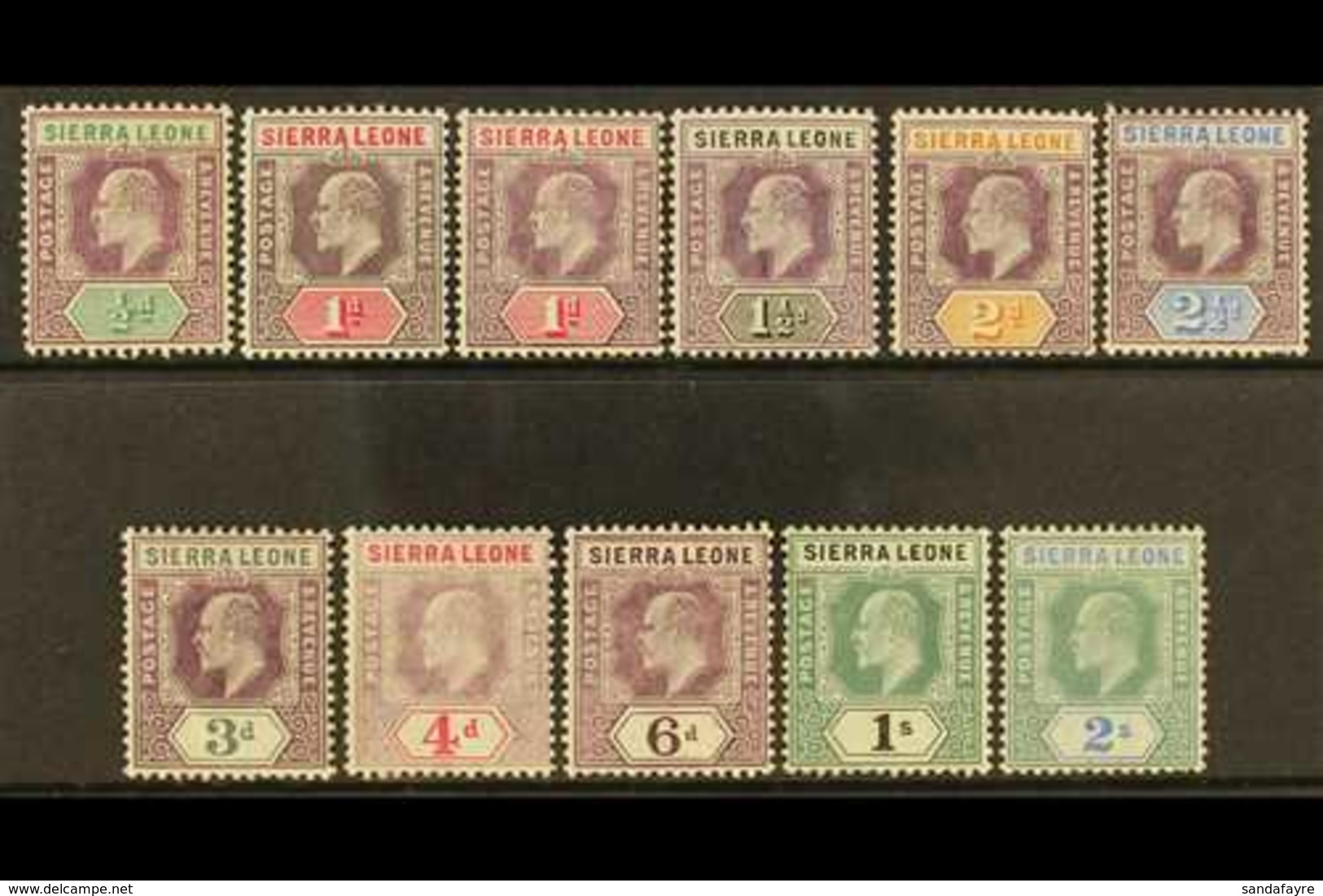 1904-05 Set (less 5d) To 2s, SG 86/96, With Both 1d Papers, Very Fine Mint. (11) For More Images, Please Visit Http://ww - Sierra Leone (...-1960)