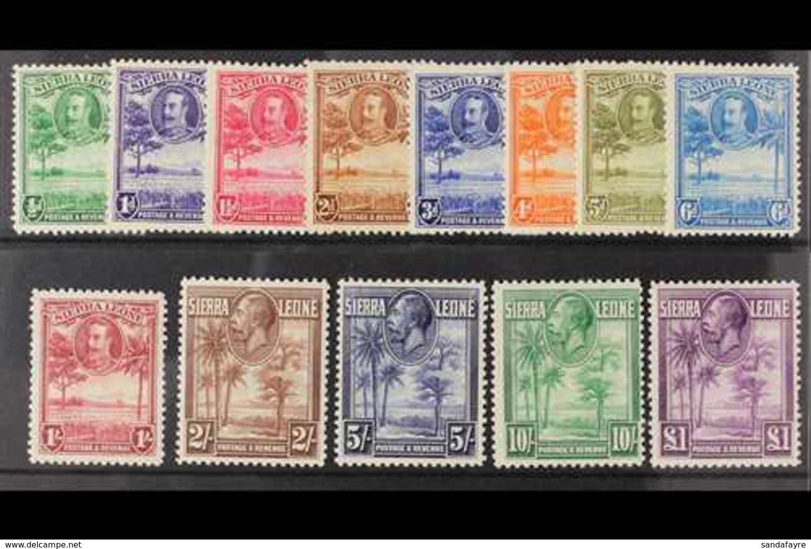 1932 Palms And Cola Tree Set Complete, SG 155/67, Very Fine Mint. (13 Stamps) For More Images, Please Visit Http://www.s - Sierra Leone (...-1960)