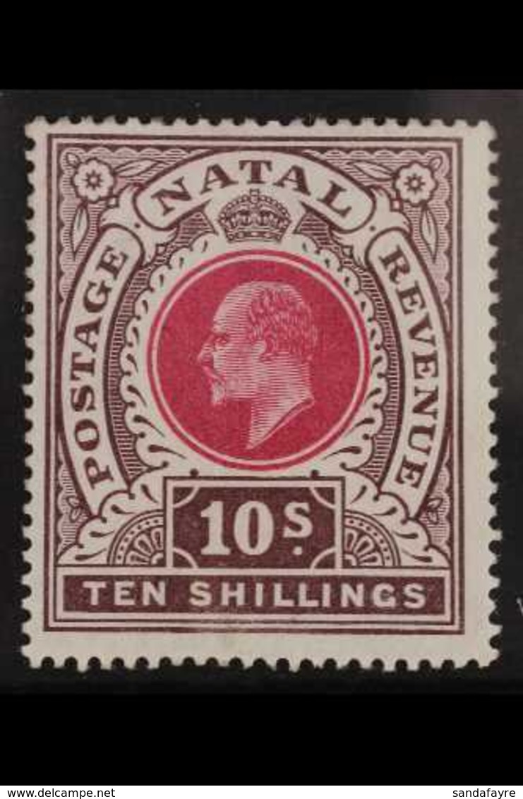 NATAL 10s Deep Rose And Chocolate, Ed VII, SG 141, Very Fine Mint. For More Images, Please Visit Http://www.sandafayre.c - Ohne Zuordnung