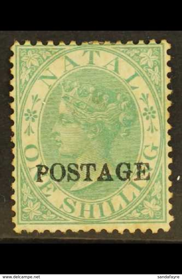 NATAL 1875-6 1s Green, Local "Postage" Overprint, SG 84, Mint. For More Images, Please Visit Http://www.sandafayre.com/i - Unclassified