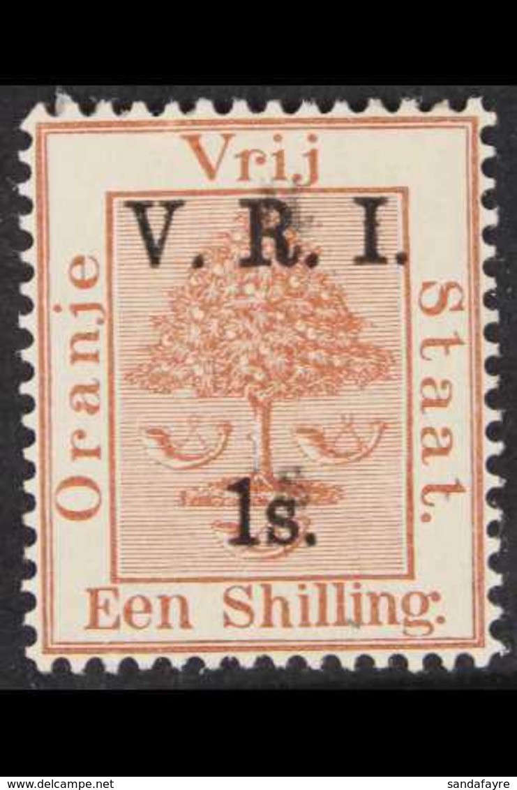 ORANGE FREE STATE 1s On 1s Brown Surcharge With Level Stops, SG 110, Very Fine Mint Stamp Showing DOUBLING Of "R" In "V. - Ohne Zuordnung