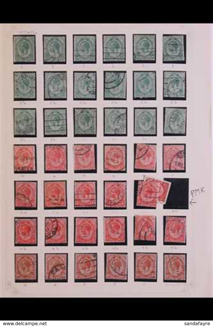 1910-1980 USED COLLECTION In Hingeless Mounts On Leaves With Duplication, Shades, Postmark Interest, Type & Perforation  - Unclassified