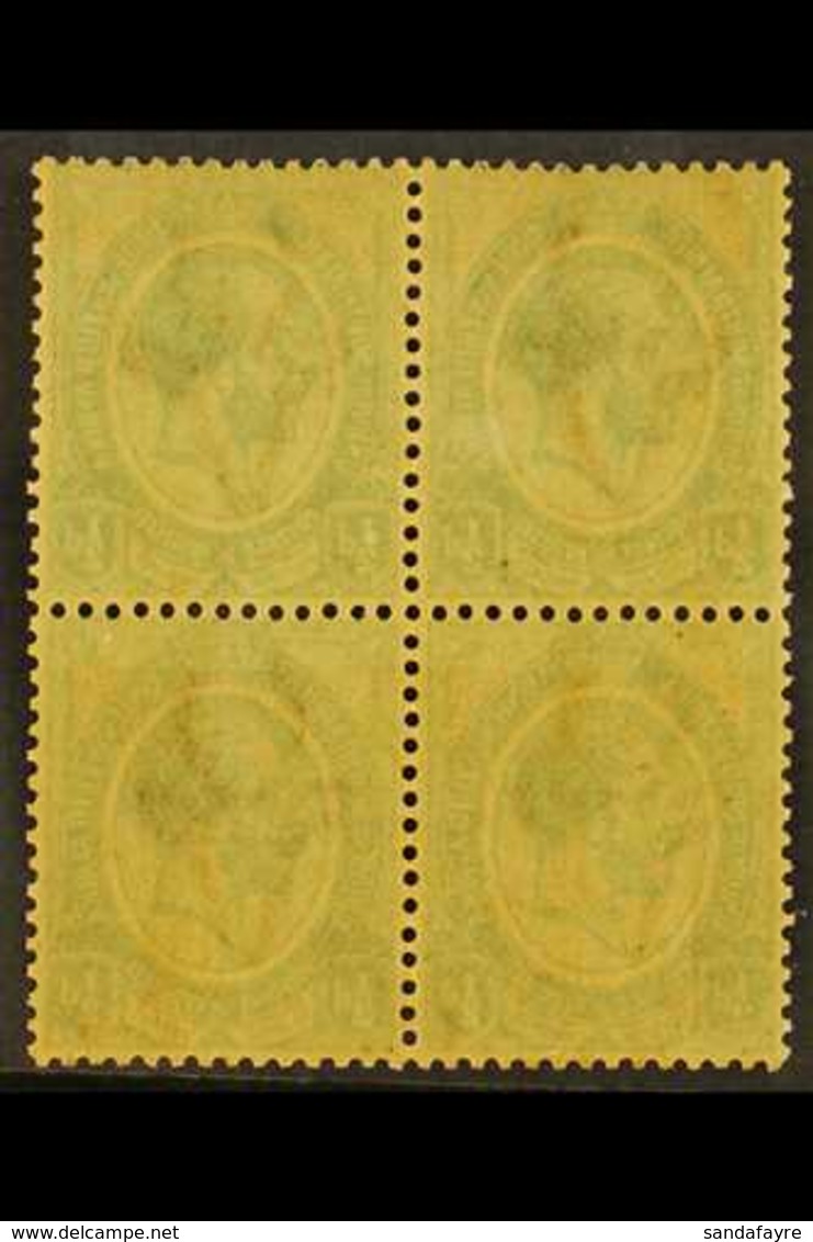 1913-24 OFFSET VARIETY ½d Green, Block Of Four With COMPLETE OFFSET On Reverse Of Each Stamp, SG 3, Gum Slightly Toned,  - Ohne Zuordnung