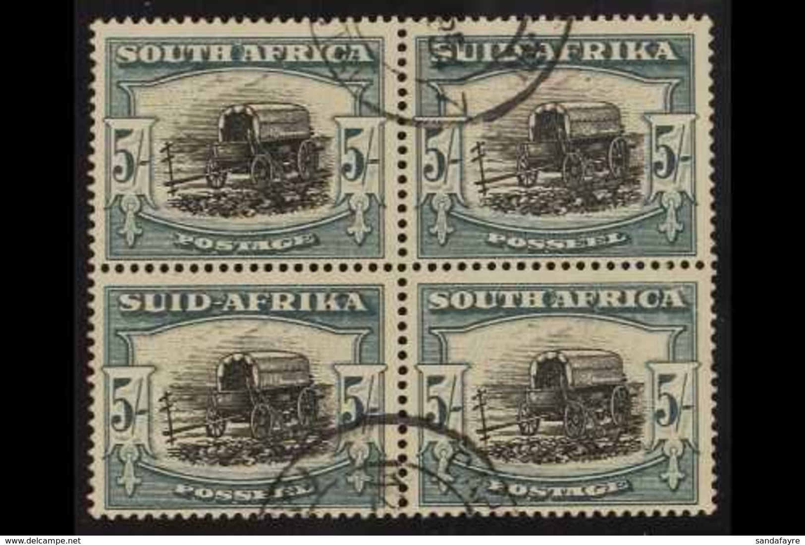 1947-54 5s Black And Pale Blue-green, SG 122, BLOCK OF FOUR Very Fine Used. For More Images, Please Visit Http://www.san - Non Classificati