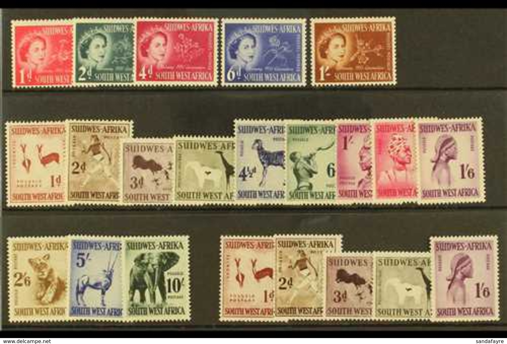 1953-60 NHM COLLECTION Includes 1954 Set & 160 Set (less 6d) & More. Lovely (22 Stamps) For More Images, Please Visit Ht - Africa Del Sud-Ovest (1923-1990)