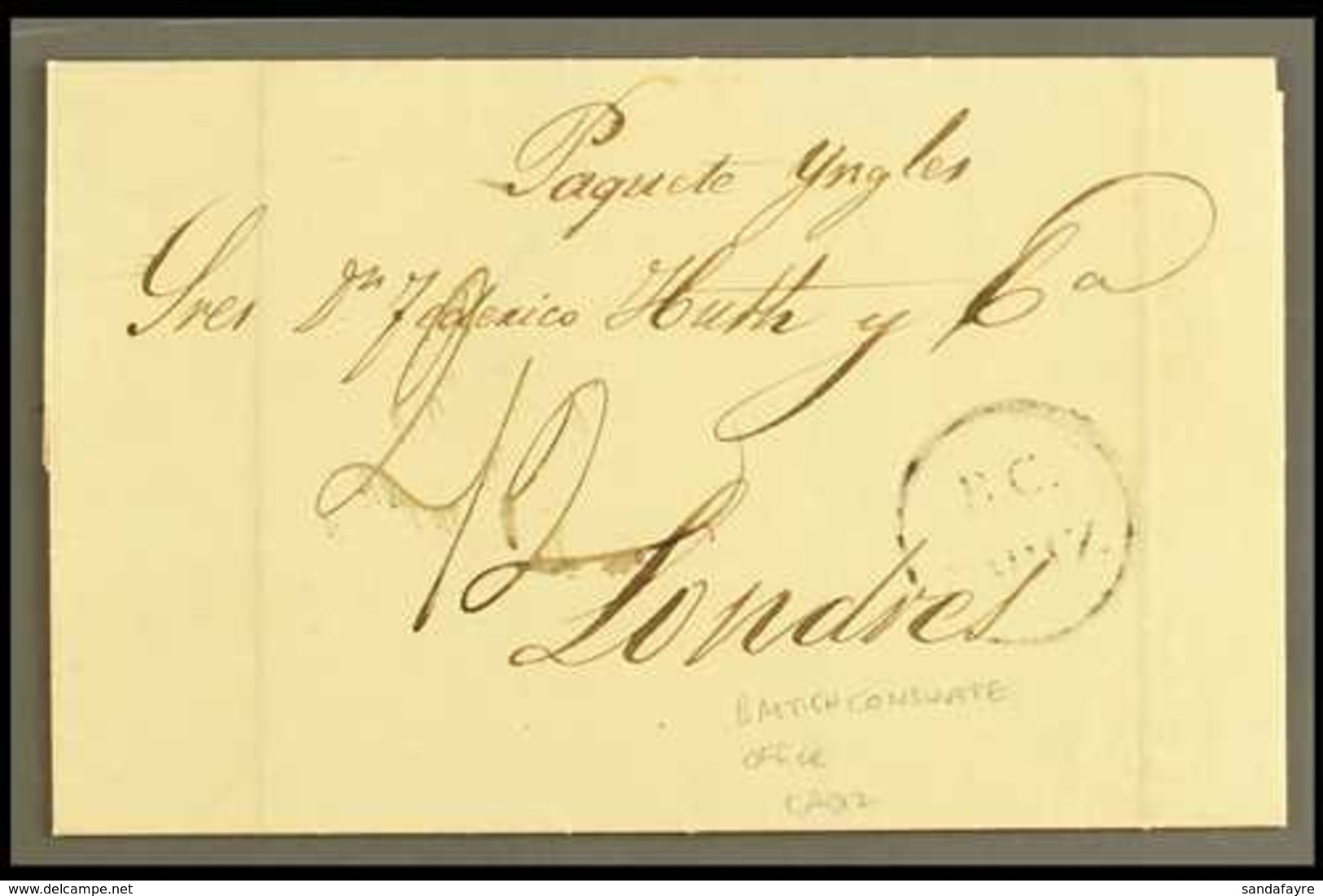 1846 (1 May) EL Endorsed "2/2" Manuscript Rate Containing Rather Splendid Multi- Signed Printed Bank Letter, Sent To Lon - Altri & Non Classificati