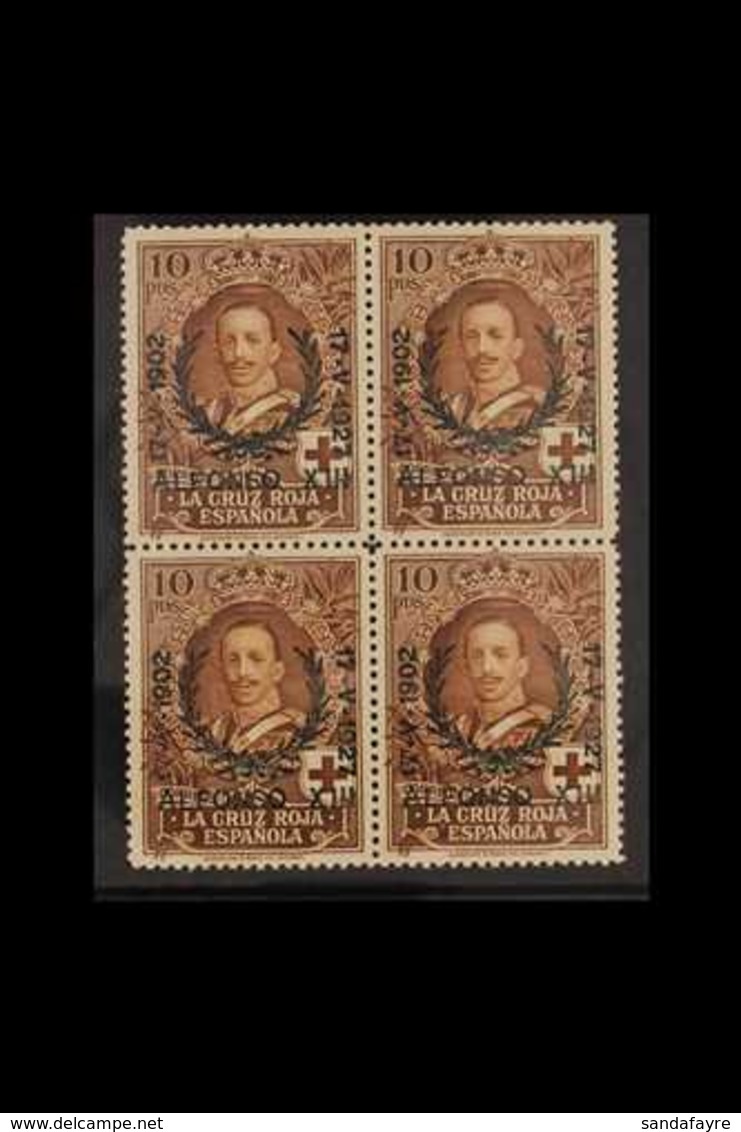 1927 25th Anniversary Of Coronation 10p Brown (Edifil 361, Mi 334, Sc B31, SG 429), BLOCK OF FOUR Very Fine Never Hinged - Sonstige & Ohne Zuordnung