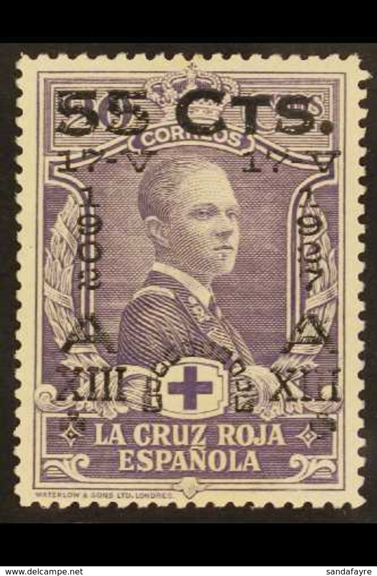 1927 55c On 20c Violet 25th Anniversary Of Coronation, SG 436 (Edifil 379), Never Hinged Mint. For More Images, Please V - Sonstige & Ohne Zuordnung