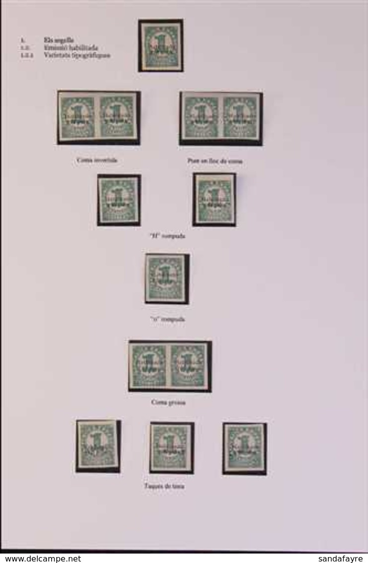 CIVIL WAR LOCALS BALEARES 1937 Local Overprints Specialized Fine Mint Study Collection In Hingeless Mounts Written Up On - Altri & Non Classificati