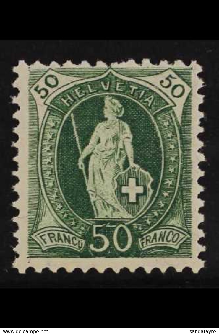 1907-1908 50c Deep Green "Standing Helvetia", Mi 92Dc, SG 218a, Never Hinged Mint For More Images, Please Visit Http://w - Sonstige & Ohne Zuordnung