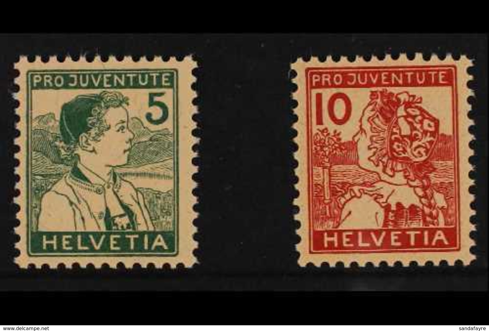 1915 Pro Juventute Set, Mi 128/29, SG J1a/J2, Never Hinged Mint (2 Stamps) For More Images, Please Visit Http://www.sand - Sonstige & Ohne Zuordnung