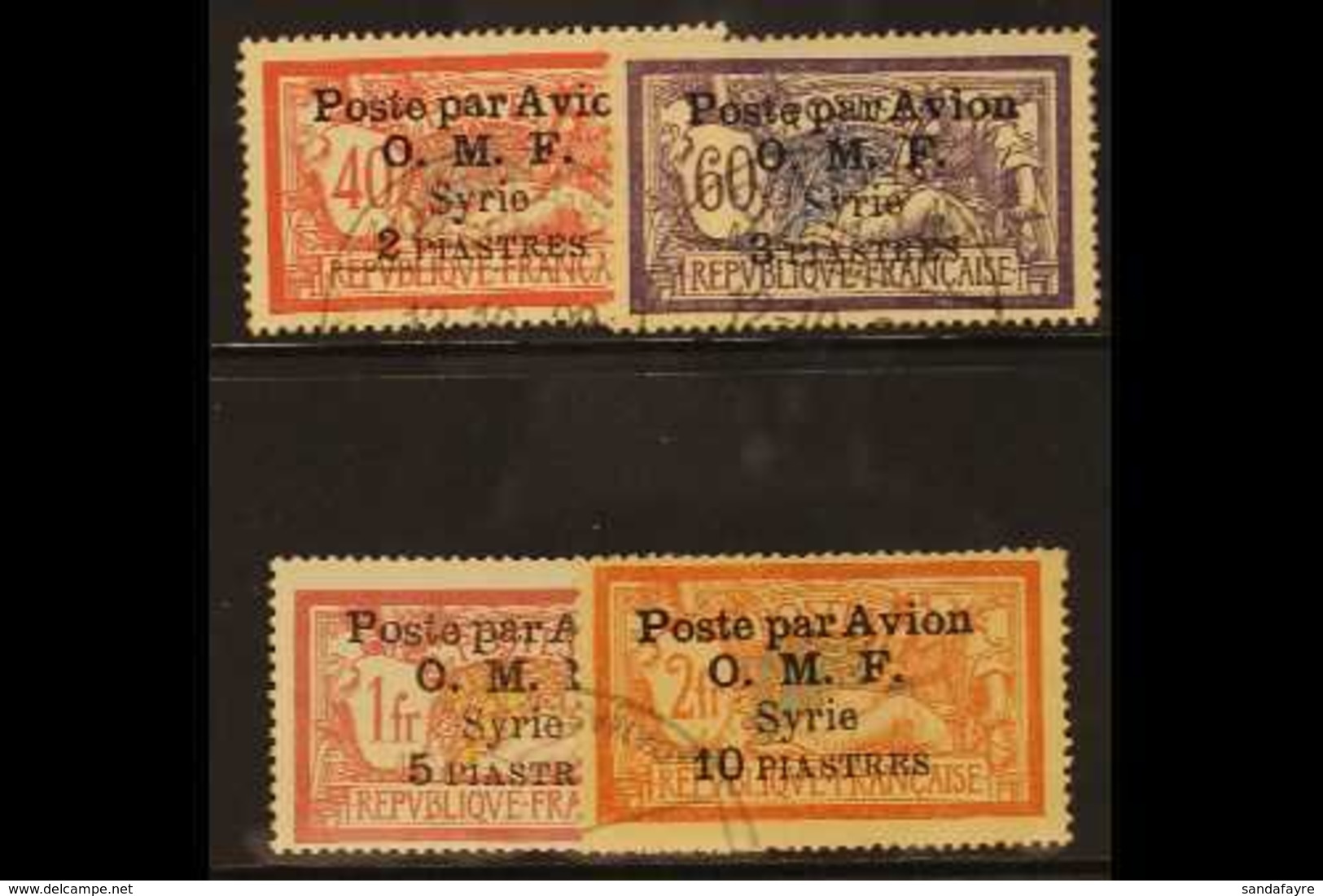 1922 Airmail Set Complete, SG 89/92, Very Fine Used. (4 Stamps) For More Images, Please Visit Http://www.sandafayre.com/ - Siria