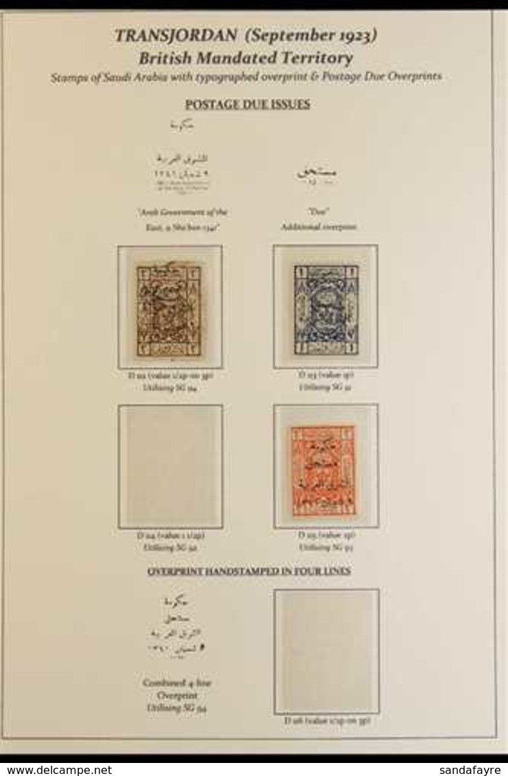 1923-47 FINE MINT COLLECTION An Attractive All Different Collection On Printed Pages, Includes 1923 (Sept) Postage Due ½ - Jordanien