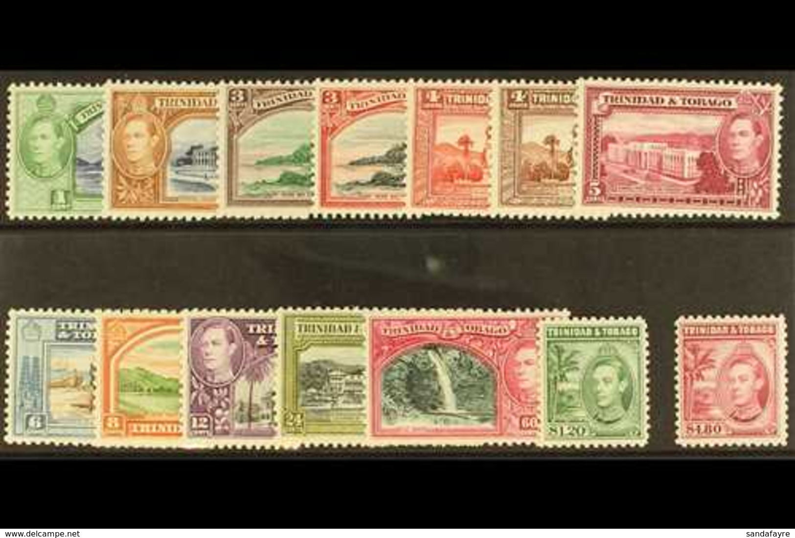 1938-44 Complete KGVI Set, SG 246/256, Fine Never Hinged Mint. (14 Stamps) For More Images, Please Visit Http://www.sand - Trindad & Tobago (...-1961)