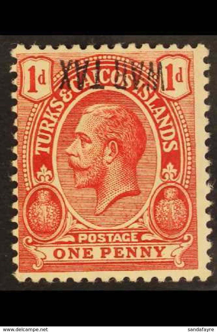 1917 1d Red With "WAR TAX" INVERTED AT TOP, SG 140d, Very Fine Mint. For More Images, Please Visit Http://www.sandafayre - Turks & Caicos