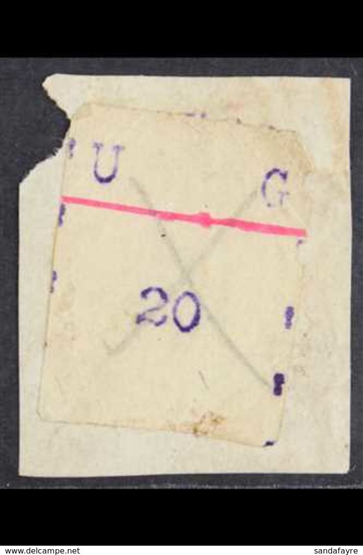 1895 20 (c) Violet Narrow Letters, Narrow Stamps, SG 38, Fine Used On Piece With Pen Cancel. For More Images, Please Vis - Uganda (...-1962)