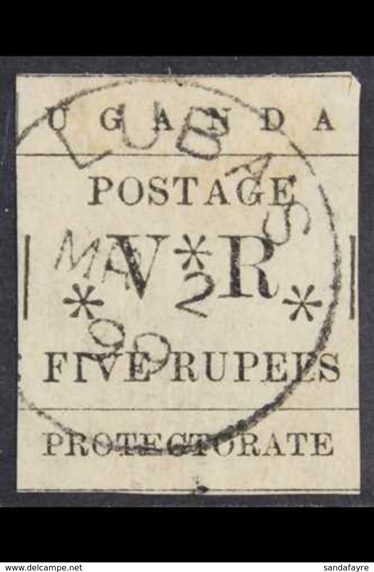 1896 5r Black Type Set, SG 61, Very Fine Used With "Lubas MR 2 99" Cds. Scarce Stamp  For More Images, Please Visit Http - Uganda (...-1962)