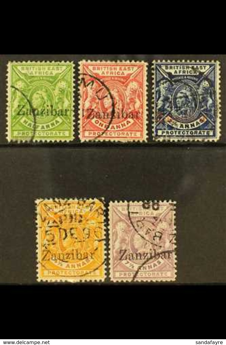 1896 Overprinted On East Africa, ½a To 4½a And 7½a, SG 41/44 & 46, Fine Cds Used. (5) For More Images, Please Visit Http - Zanzibar (...-1963)