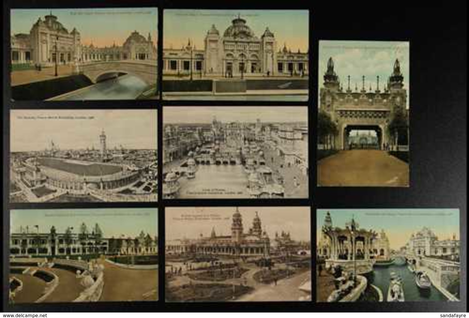 1908 FRANCO-BRITISH EXHIBITION All Different Collection Of Sepia Or Colour Tinted Picture Postcards, All But One Are Use - Sonstige & Ohne Zuordnung