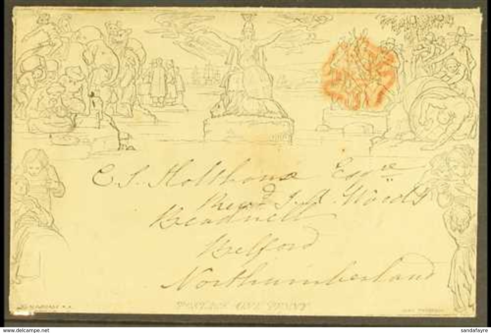 1840 MULREADY ENVELOPE (July 8th) 1d Envelope, (A131) Forme 1, Printed In Black With Red Maltese Cross Cancel To Front,  - Other & Unclassified