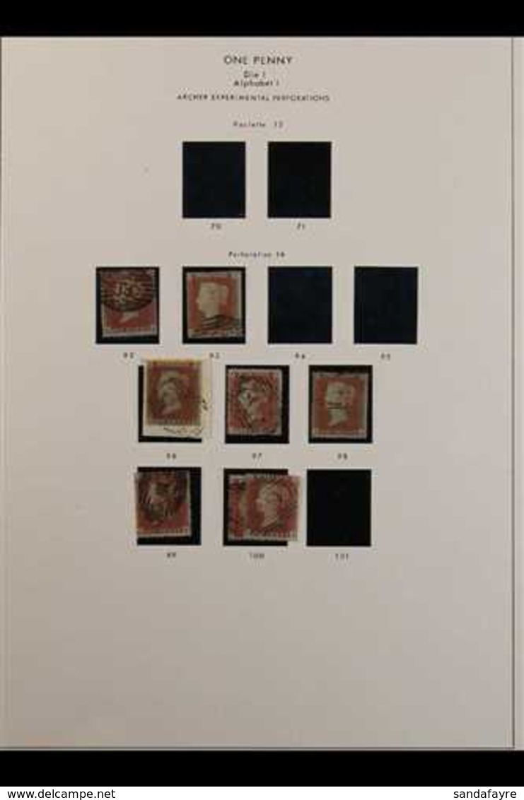 1854 - 1857 1D ON RED-BLUED PAPER PLATED EXAMPLES. A Desirable Collection Of 1854-57 1d Red-browns On Blued Papers Arran - Altri & Non Classificati