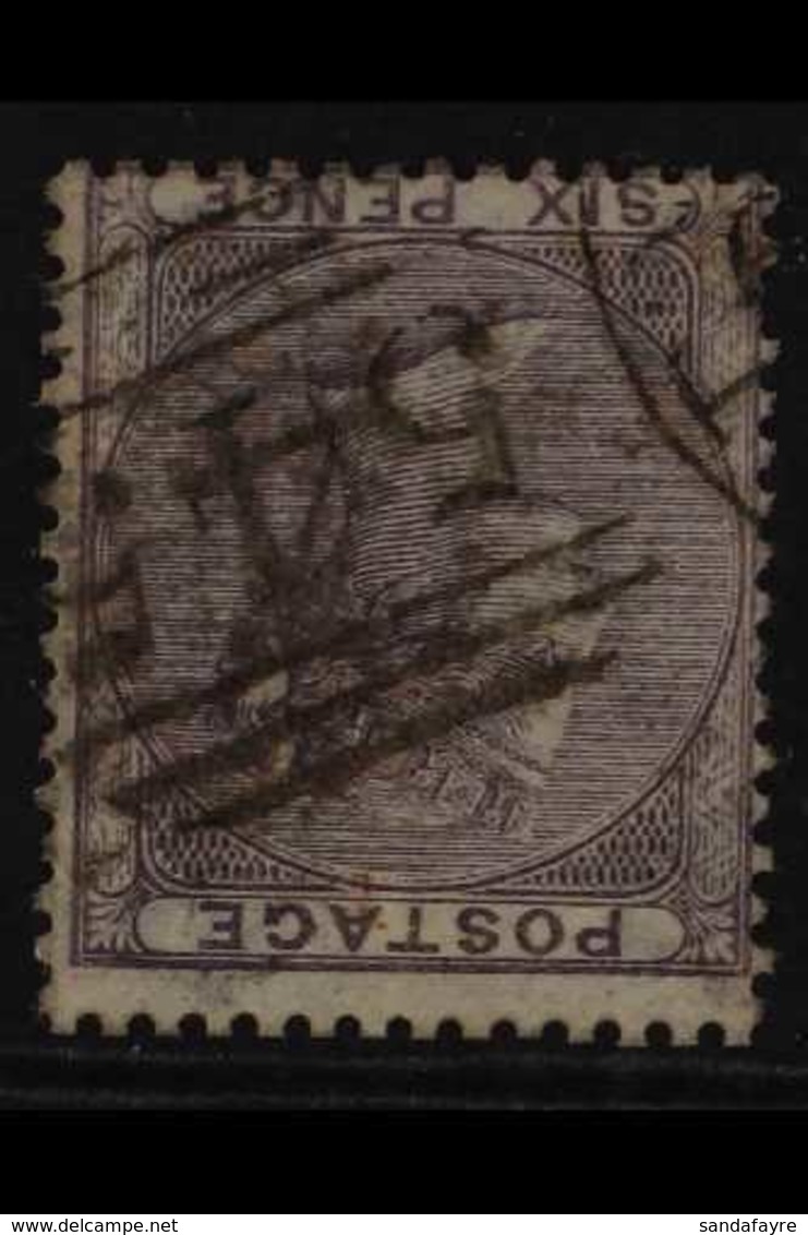 1855-57 6 Lilac WATERMARK INVERTED Variety, SG 70wi, Good Used, One Short Perf, Cat £400. For More Images, Please Visit  - Other & Unclassified