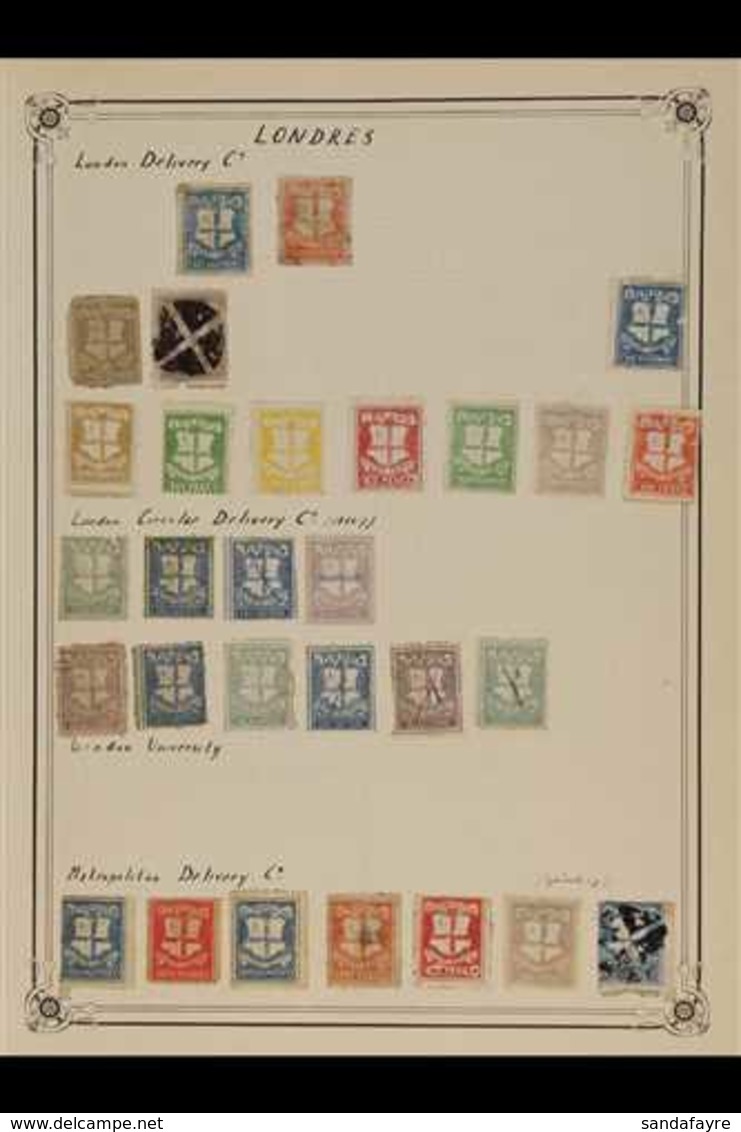 DELIVERY COMPANY STAMPS - LONDON A Mint And Used Collection On Two Old Album Pages. With London Delivery Company, London - Other & Unclassified