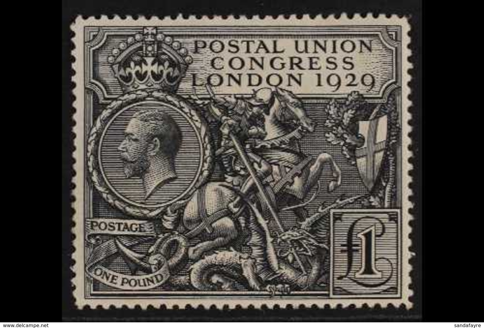 1929 £1 Black PUC, SG 438, Mint Hinge Remains But Fresh & Attractive. For More Images, Please Visit Http://www.sandafayr - Ohne Zuordnung