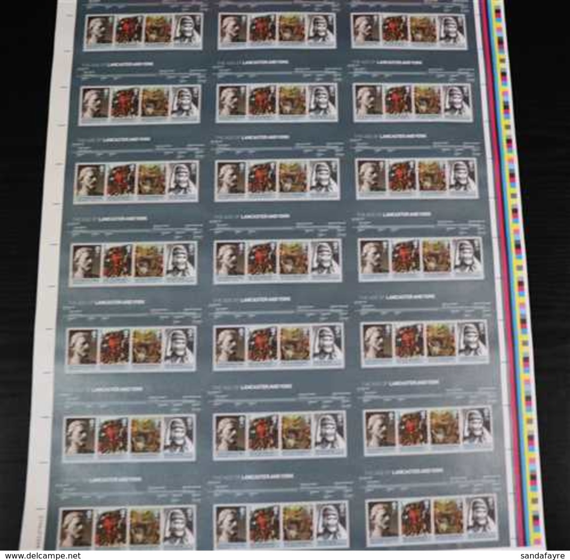 2008 ROYAL MAIL PRESS SHEET A Complete Uncut Never Hinged Mint Sheet Of 16 Miniature Sheets Of The "Houses Of Lancaster" - Altri & Non Classificati