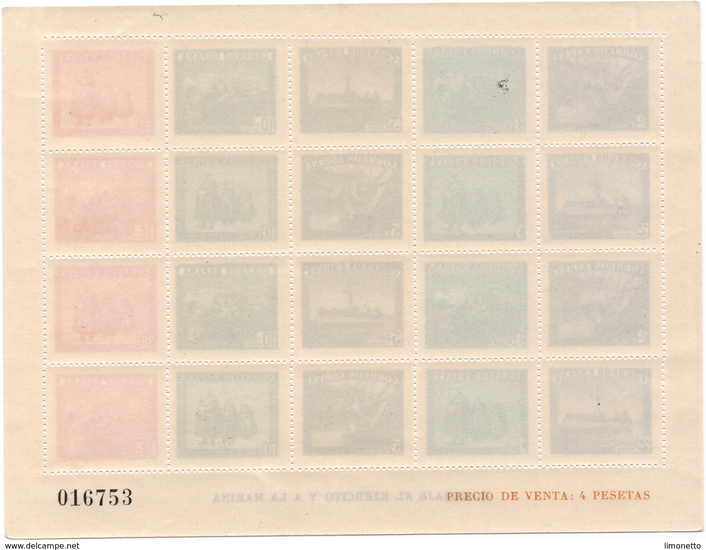 ESPAGNE- 1938- N+  Bloc Feuillet -Hommage A La Marine-  Dentelé- (n°016753)- Yvert N°12  Voir Scans - Blocs & Feuillets