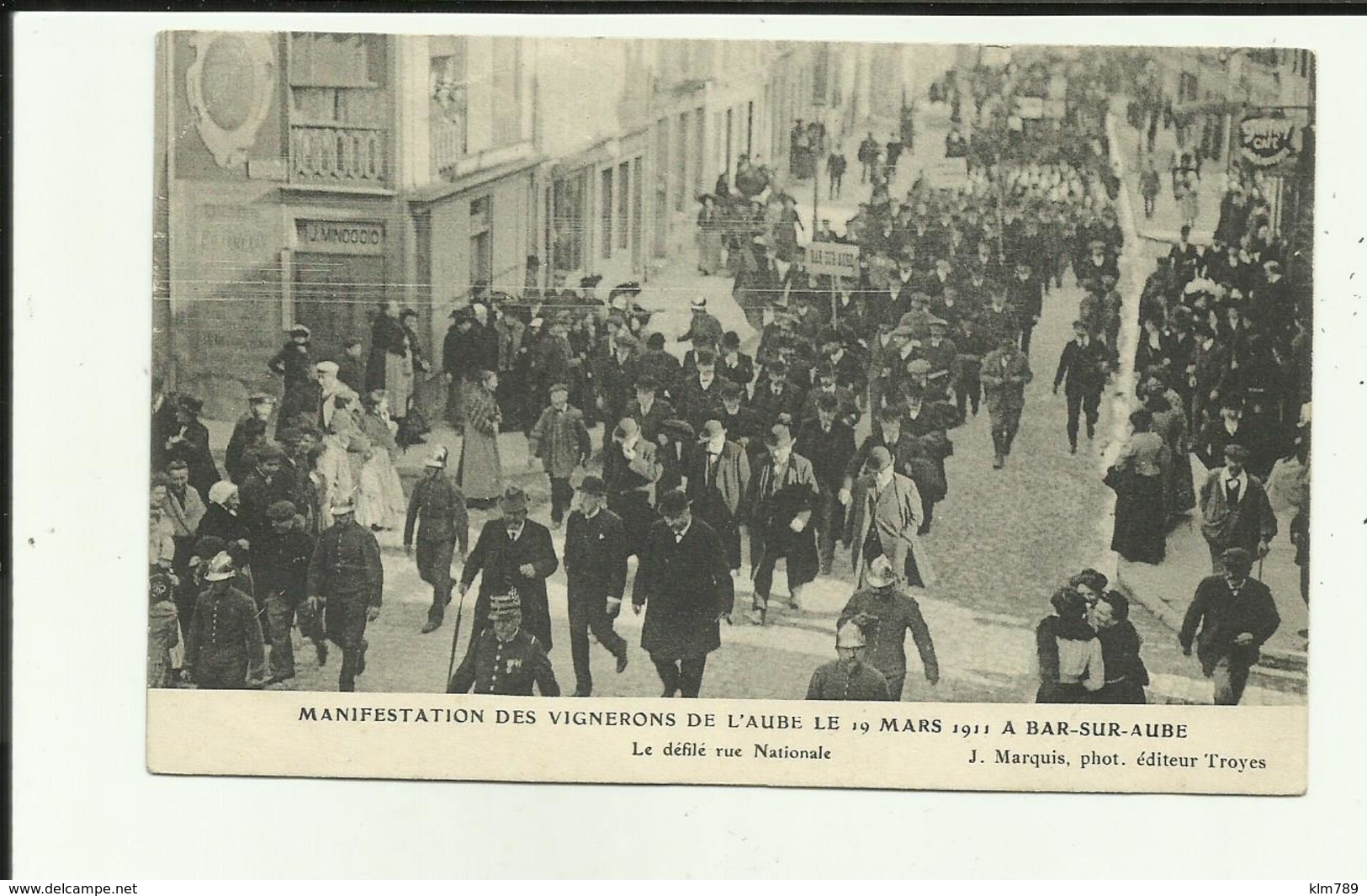 10 - Aube - Bar Sur Aube  - Manifestations Des Vignerons - 1911 - Défilé Rue Nationale  - Animée- - Bar-sur-Aube