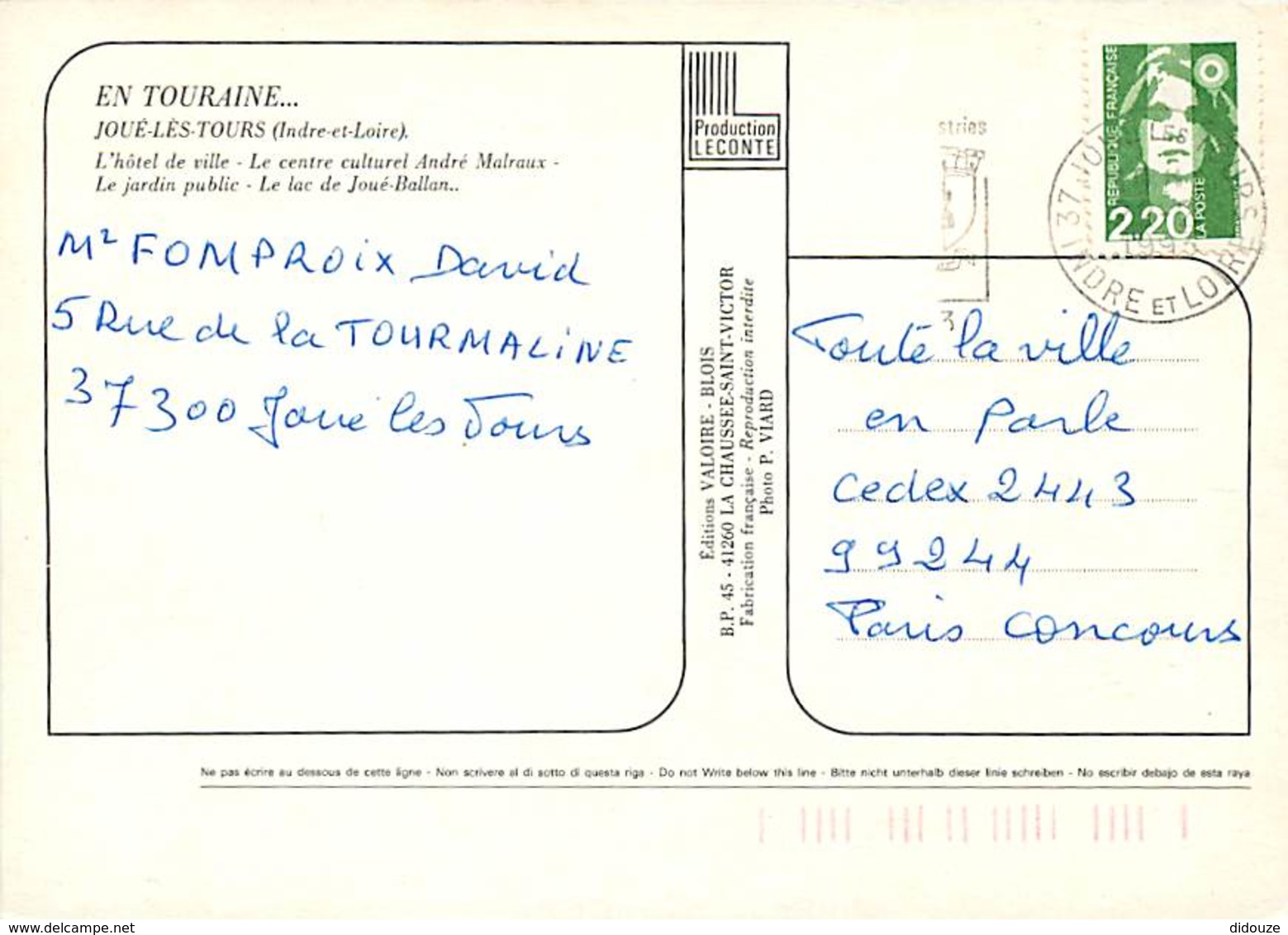 37 - Joué Les Tours - Multivues - Lac De Joué Ballan - Centre Culturel André Malraux - Voir Scans Recto-Verso - Other & Unclassified