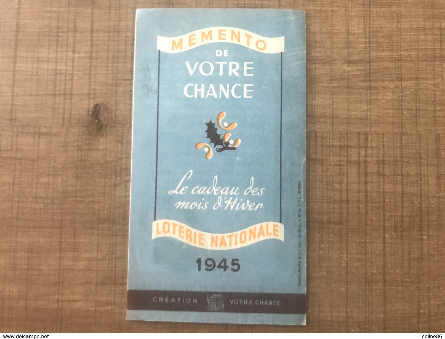 Votre Chance 3 Mois D’hiver 1945 Loterie Nationale - Altri & Non Classificati