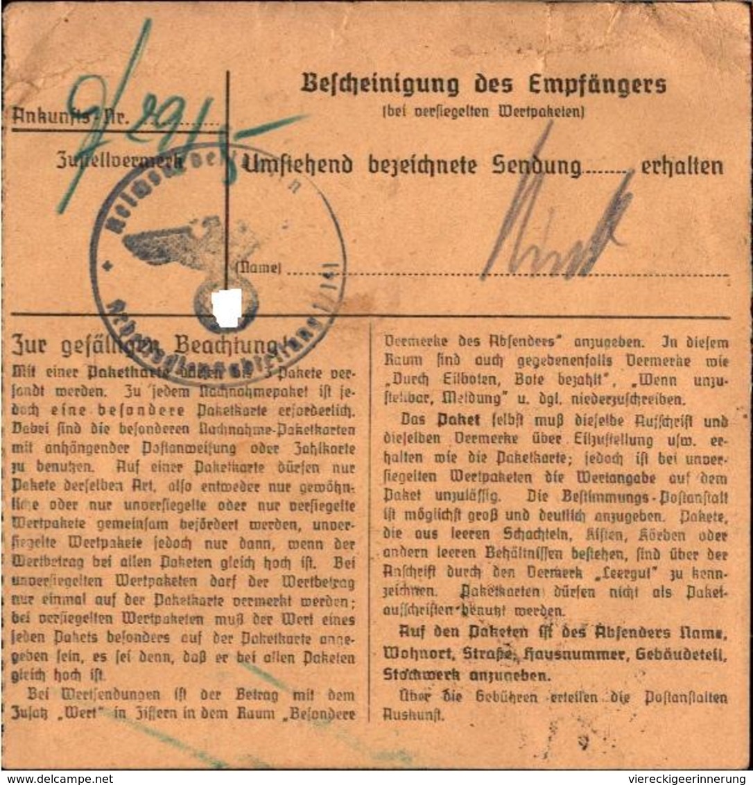 ! 1943 Paketkarte Deutsches Reich, Schraplau Im Mansfelder Seekreis N. Gräfenhainichen, Reichsarbeitsdienst, R.A.D.Lager - Cartas & Documentos