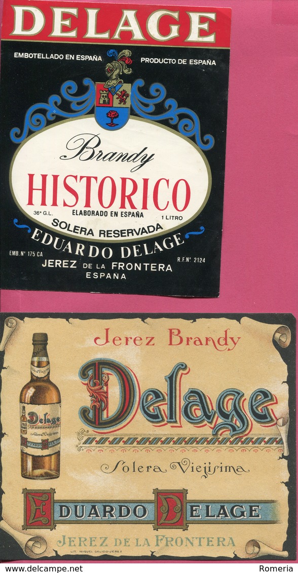 1628 - Espagne - Andalousie - Lot 12 étiquettes Bodegas Delage Jerez De La Frontera - - Other & Unclassified