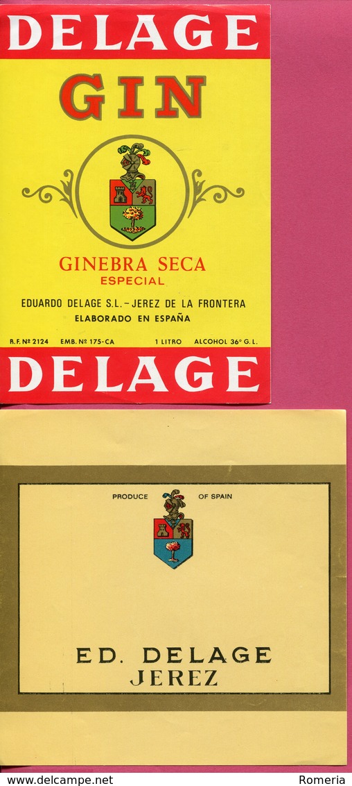 1628 - Espagne - Andalousie - Lot 12 étiquettes Bodegas Delage Jerez De La Frontera - - Altri & Non Classificati